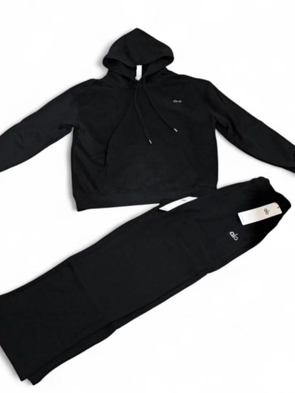 ALO Yoga Black Cowlneck Hoodie Sweater